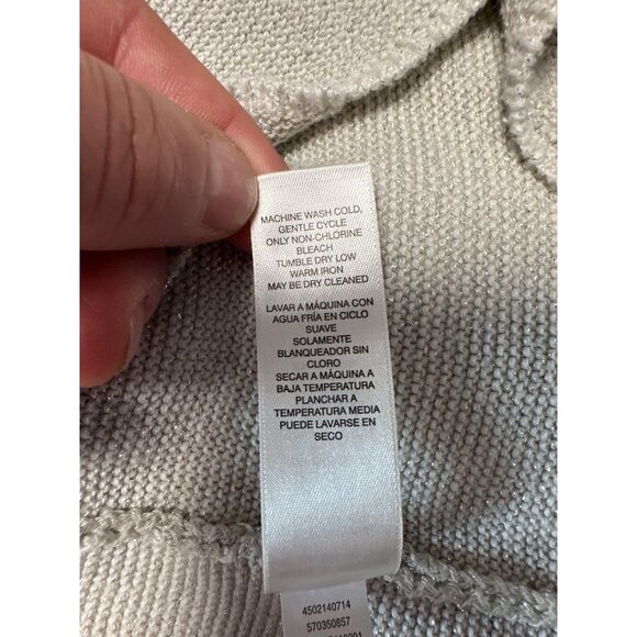 Chicos Taupe Textured Knit Scoop Neck Long Sleeve Lightweight Sweater Sz 3 US XL - Picture 8 of 10